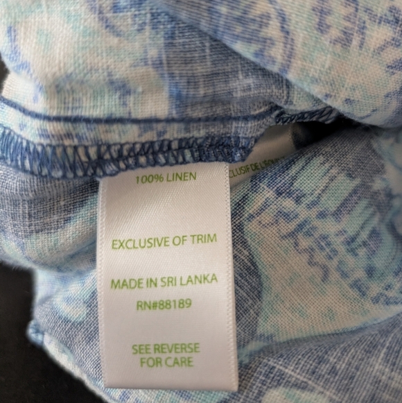 Lilly Pulitzer XS Florita Linen Pant Deep Indigo Elephants Blue White Pull On - Picture 8 of 13